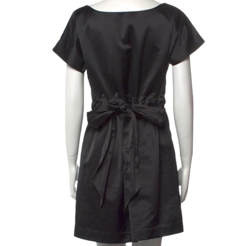 Kate Spade Black Satin Tie Back Mini Dress Cap Sleeve Silk Lined Elegant Minimal - Picture 7 of 16